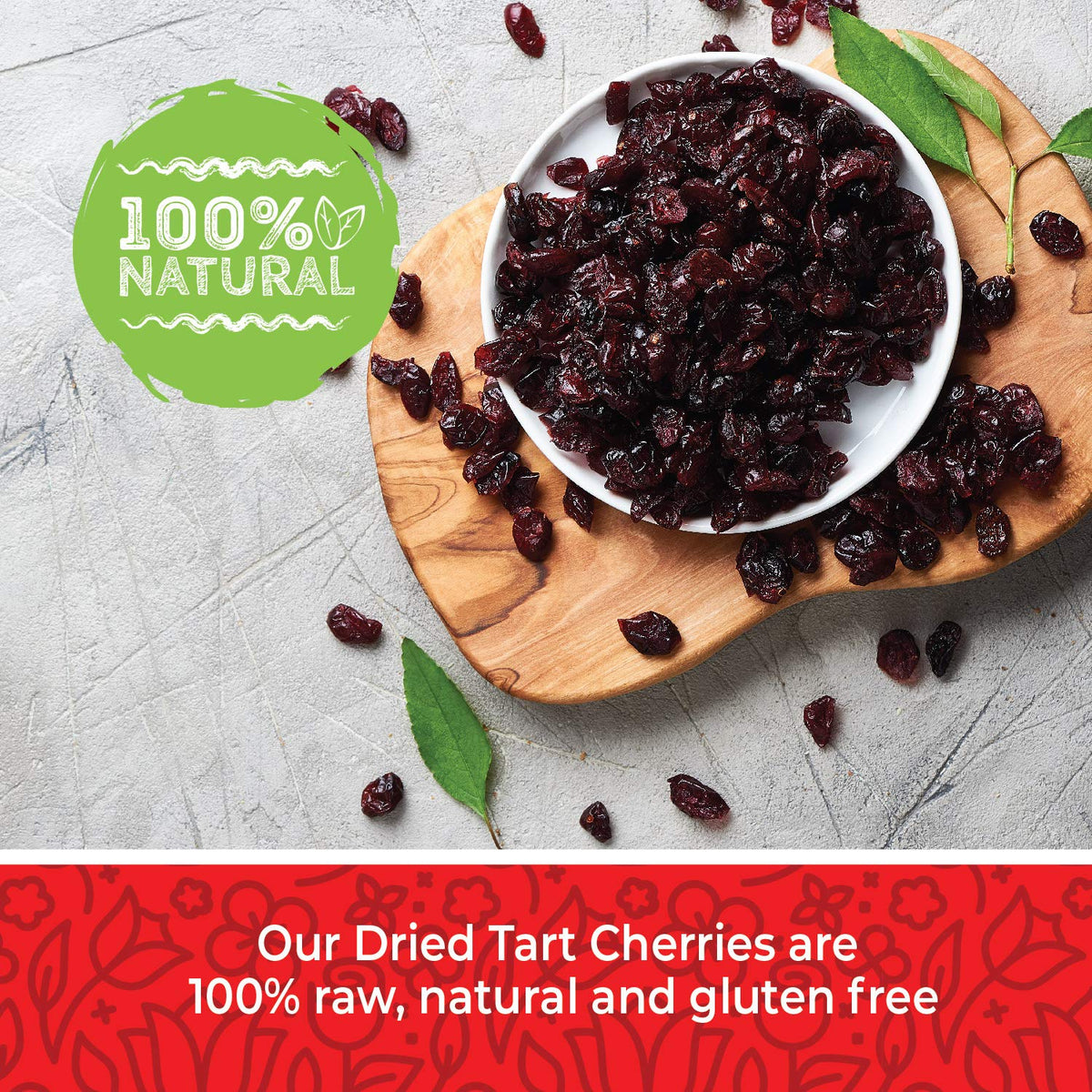 Herbaila Dried Cherries Tart Cherry, Montmorency Tart Cherries, Dried Sour Cherries Fresh, Montmorency Dried Tart Cherries, Dried Cherries, All-Natural Whole Sour Cherry (1lb)