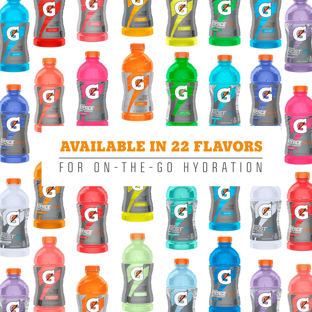 Gatorade Thirst Quencher Sports Drink, Variety Pack, 20oz Bottles, 12 Pack, Electrolytes for Rehydration