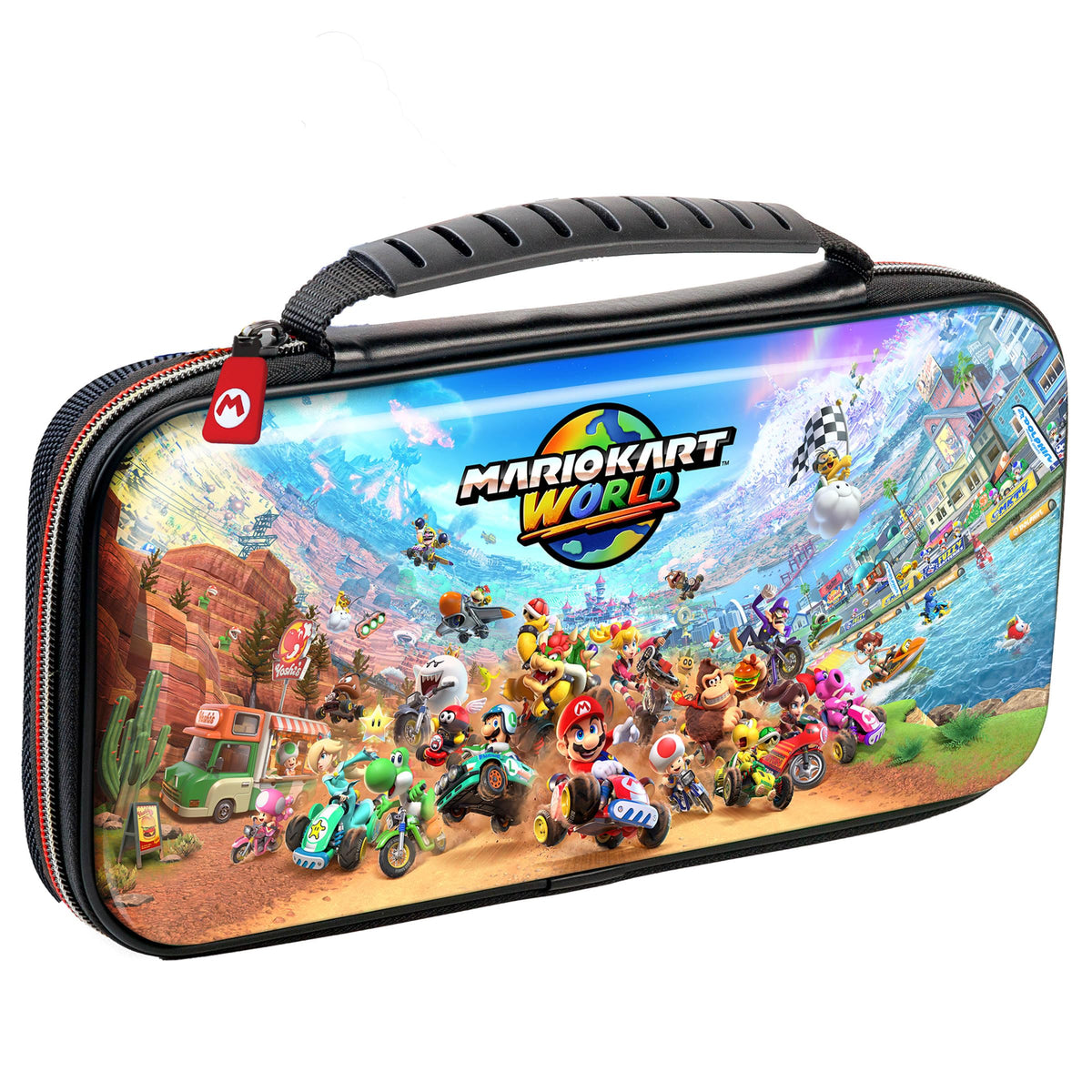 R.D.S. Industries, Inc. - Licensed Nintendo Switch 2, OLED & Nintendo Switch Systems Mario Kart Game Traveler Deluxe Travel Case – Holds System, Card Cases, & Game Cards, (NS212MKW)