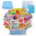 Sakura Box Japanese Candy & Snacks Dagashi Set & Pamphlet 50 Pieces Japanese Food Gift Box