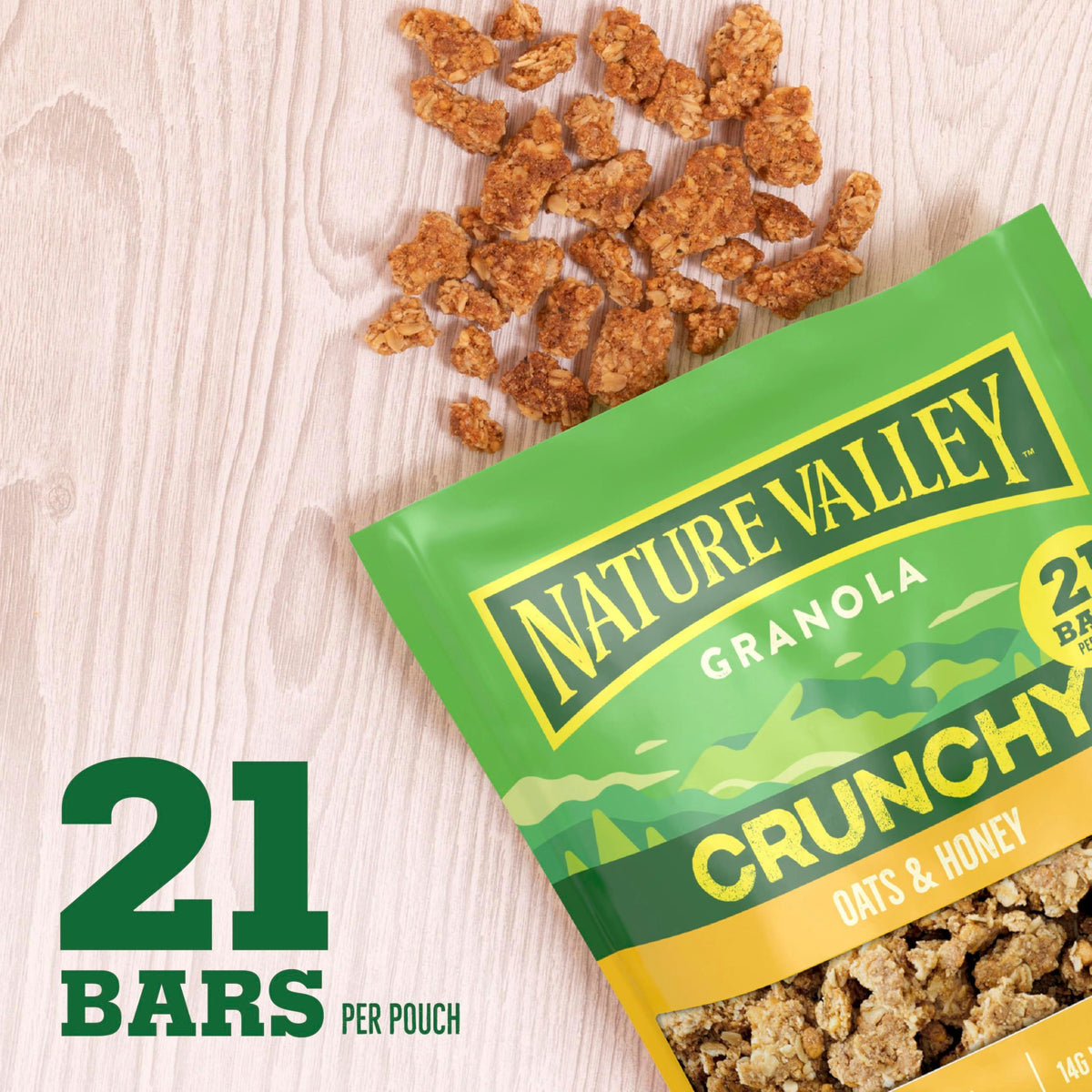 Nature Valley Crunchy Granola, Oats and Honey Granola, Resealable Snack Pouch, 16 oz