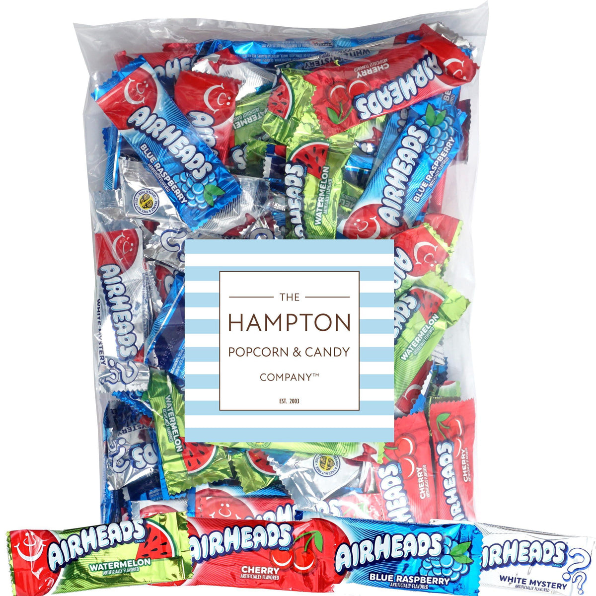Airheads Candy Mini Bars, Assorted Flavors, 2 Pounds (Approx. 70 Pieces) Airheads Bulk Bag, Individually Wrapped Candy, Mini Airheads