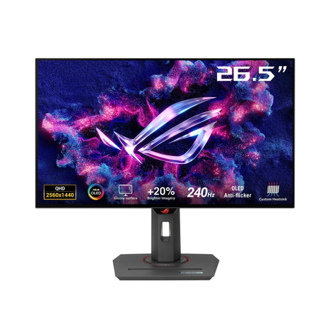 ASUS ROG XG27AQDMG 27 Inch 1440p 240Hz Glossy OLED Gaming Monitor | Custom Heatsink, Anti-Flicker, Uniform Brightness, 0.03ms, G-SYNC Compatible, 99% DCI-P3, for PS5 and Xbox