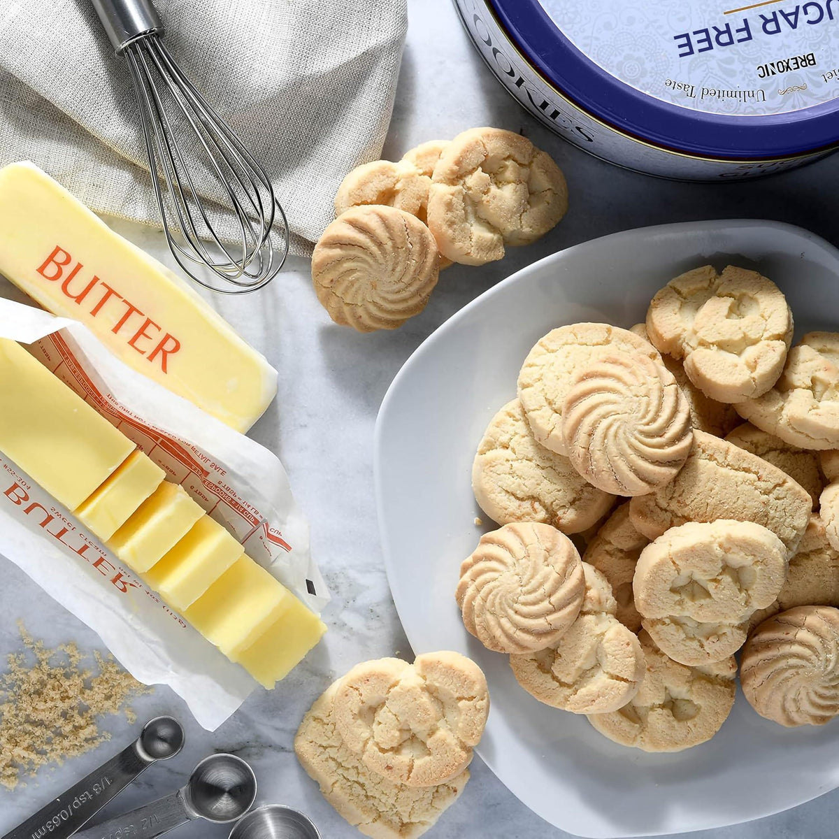 Sugar Free Butter Cookies 36 Count Traditional Danish Cookies, Premium Assorted Shortbread cookies for Diabetics (1 Pk, 11 Ounce)