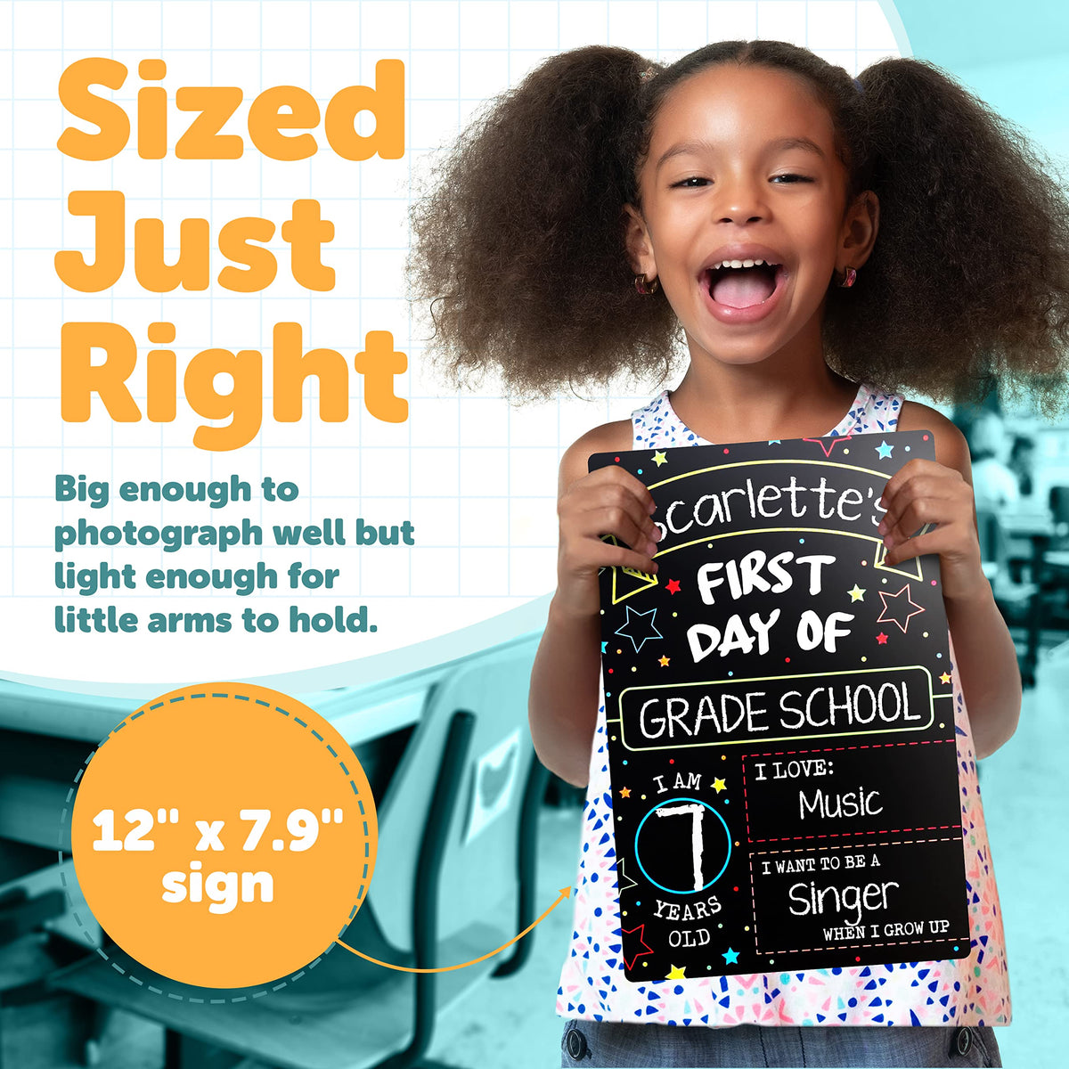 First Day Last Day of School Double Sided Sign (Dry Erase Board for Liquid Chalk Markers - 12" x 7.9")