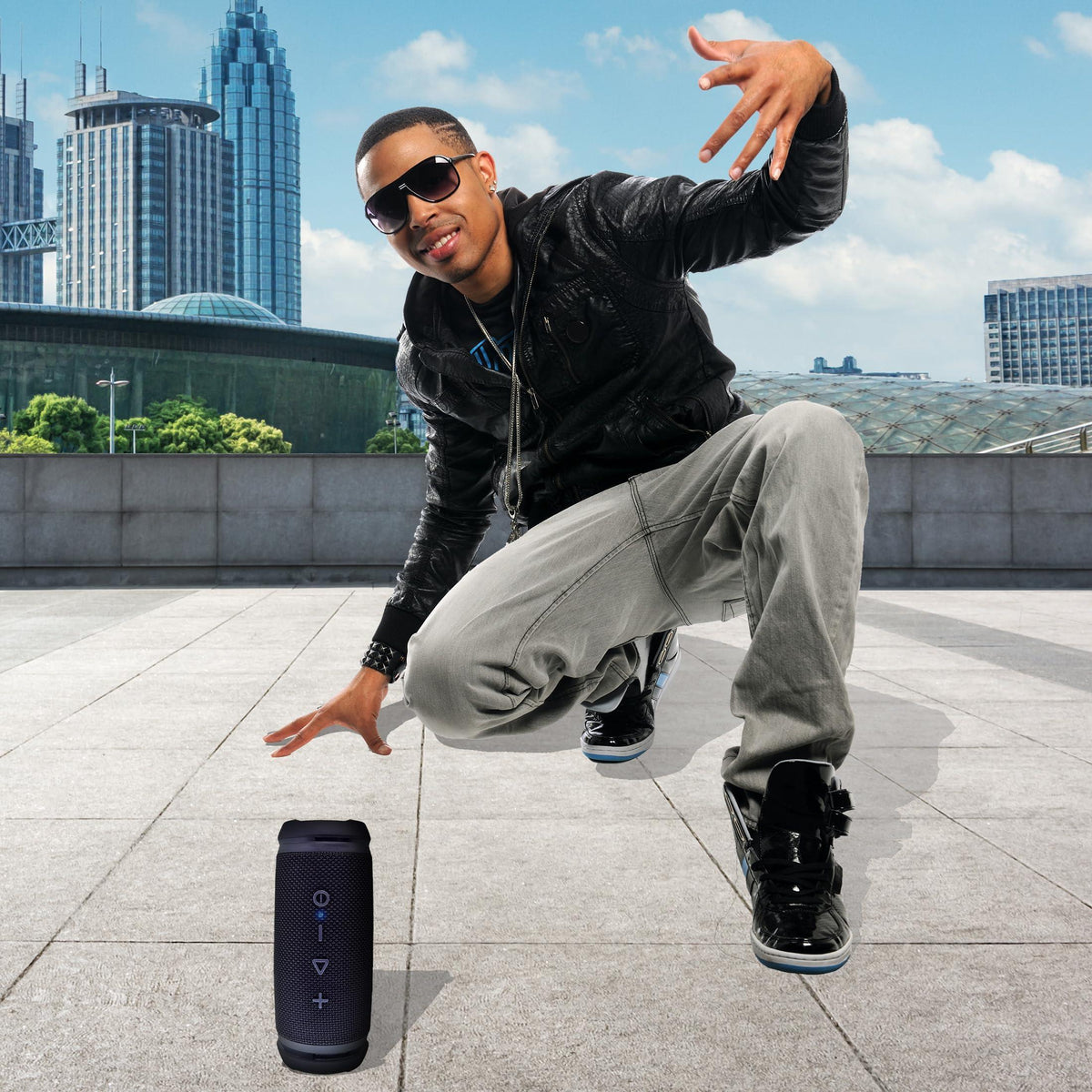 Morpheus 360 Bluetooth Speakers, Built-in Microphone, 12W Loud, Deep Bass, Outdoor Speakers Bluetooth, 10 Hour Play Time, 360 Surround Sound, IPX6 Water Resistant - BT5850BLK