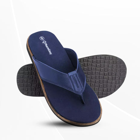PharmEasy Diabetic and Orthopaedic Adjustable Slippers for Men and Boys - Royal Blue Size 7 UK
