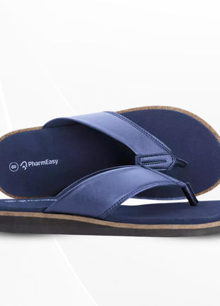 PharmEasy Diabetic and Orthopaedic Adjustable Slippers for Men - Royal Blue, Size 10 UK