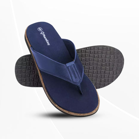 PharmEasy Diabetic and Orthopaedic Adjustable Slippers for Men, Royal Blue 11 UK