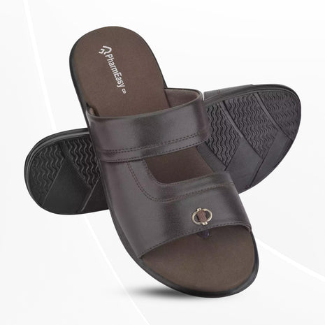 PharmEasy Ortho Care Diabetic and Orthopedic Men's Slippers Brown, UK 11