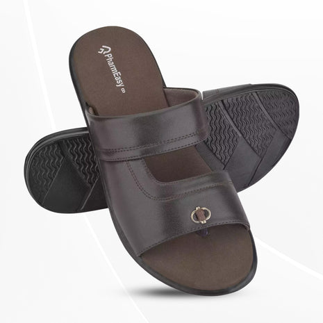 PharmEasy Ortho Care Diabetic and Orthopedic Men's Slippers Brown UK 9