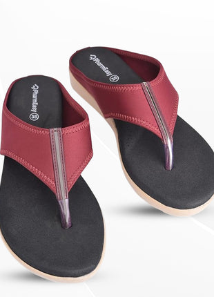PharmEasy Ortho Care Women Orthopedic & Diabetic Slippers, Cherry UK 8