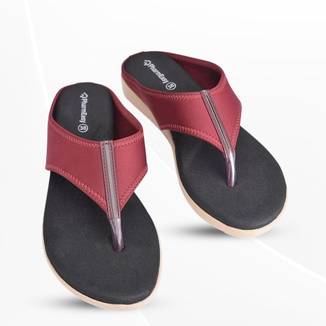 PharmEasy Ortho Care Women Orthopedic & Diabetic Slippers, Cherry UK 8