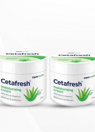 Cetafresh Moisturising Cream with Aloevera and Vitamin E | 100 g (Pack of 2)