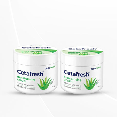 Cetafresh Moisturising Cream with Aloevera and Vitamin E | Non-Greasy, Light Formula | 100 g (Pack of 2)
