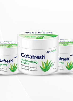Cetafresh Moisturising Cream with Aloevera and Vitamin E | For Face, Hands & Body | 100 g (Pack of 3)