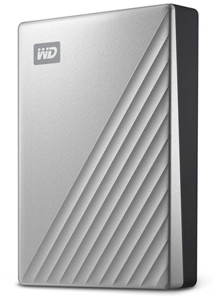 WD 2TB My Passport Ultra, Silver, Portable External Hard Drive, backup software with defense against ransomware, and password protection, USB-C and USB 3.1 - WDBC3C0020BSL-WESN