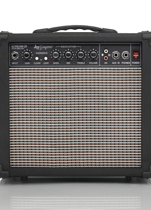 Leo Jaymz 20W Electric Guitar Amplifier - Clean and Distortion Channel - 3 Band Equalization and CD Line Input - Recording Studio, Practice Room, Small Courtyard (6.5 inch, Black)