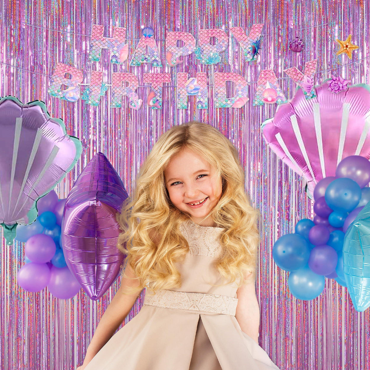 Melsan 2 Pack 3.2 ft x 8.2 ft Tinsel Foil Fringe Curtains Backdrop, Sparkle Metallic Foil Curtains for Party Photo Booth Props Decoration, Pinkish Purple