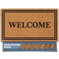 Barnyard Designs Natural Coco Coir Heavy Duty Backing Doormat - Large Cute Non-Slip Front Door Welcome Mat for Outside Entrance or Porch Entry, Brown (17x30, Welcome)