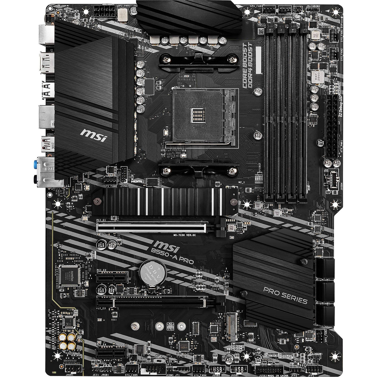 MSI B550-A PRO ProSeries Motherboard (AMD Ryzen 5000, AM4, DDR4, PCIe 4.0, SATA 6Gb/s, M.2, USB 3.2 Gen 2, HDMI/DP, ATX)