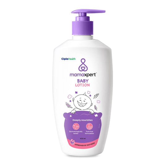 Cipla Health Mamaxpert Baby Lotion 400ml | Dermatologically tested | Baby lotion that nourishes baby's skin | 0-5 Years