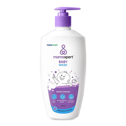 Cipla Health Mamaxpert Baby Wash 400ML | Baby body wash for bath | No Tears Formula for Baby Bath | 0-5 Years