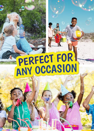 Sunny Days Entertainment Bubble Solution 64 oz - Non-Toxic - 3+ Years | Includes Wand, Easy Grip Bottle, For Machines And Wands, 11 in Tall, 4.2 lb, Ages 36 Months Up, Holiday Theme