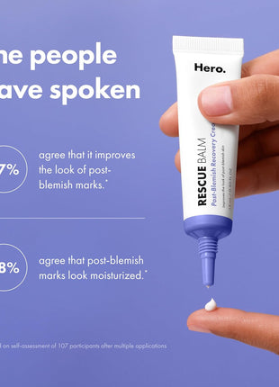 Hero Cosmetics Rescue Balm (New Formula)-The Post-Blemish Cream to Boost Hydration and Improve the Look of Post-Blemish Marks. Derm-Tested. New Formula. Won't Clog Pores. 15mL