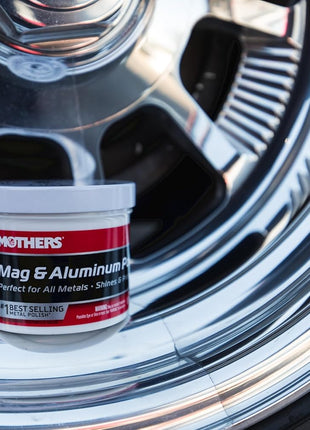 Mothers Mag & Aluminum Polish, 10 oz. – Brilliant Shine, Easy to Use, for All Uncoated & Unplated Metals Including Aluminum Wheels, Stainless Steel Trim and Exhaust Tips, Brass & More (05101)