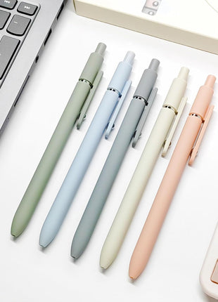 UIXJODO Gel Pens, 5 Pcs 0.5mm Black Ink Pens Fine Point Smooth Writing Pens, High-End Series Pens for Journaling Note Taking, Cute Office School Supplies Gifts for Women Men (Morandi)