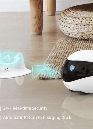 Enabot EBO SE FamilyBot Home Camera Robot: 1080P Movable Pet Camera Indoor, Battery-Operated, Auto-Recharge, Night Vision, 2-Way Talk, Local Storage, APP Control