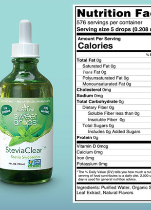 SweetLeaf Sweet Drops Liquid Stevia Sweetener, Stevia Clear, 4 oz