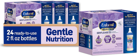 Enfamil NeuroPro Gentlease Ready-to-Feed with Smaller Proteins for Easy Digestion,Brain Supporting DHA, HuMO6* Blend, Baby Formula for easing Fussiness, Gas, Spit-up in 24hrs, 2 Fl Oz (6 ct), 4 Pack