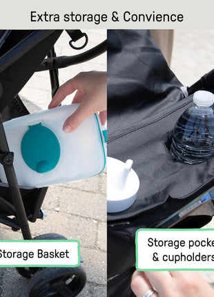 Ingenuity 3D Mini Convenience Stroller – Lightweight Stroller with Compact Fold, Multi-Position Recline, Canopy with Pop Out Sun Visor and More – Umbrella Stroller for Travel and More, Gray