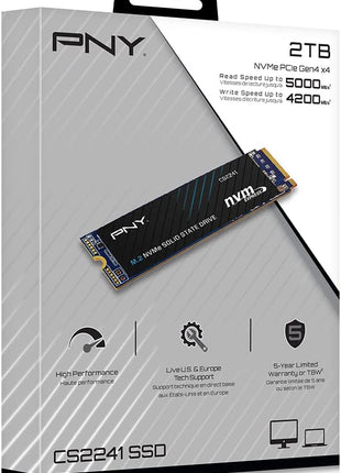 PNY CS2241 2TB M.2 NVMe Gen4 x4 Internal Solid State Drive (SSD) - M280CS2241-2TB-RB
