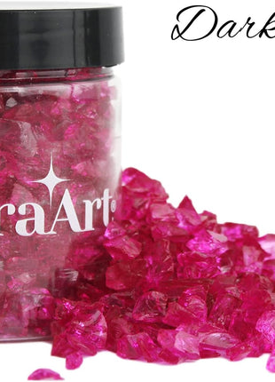 Syedra Crushed Glass for Resin Art, Set of 3,Broken Glass Pieces for Crafts 3-6mm 1LB (Pink)