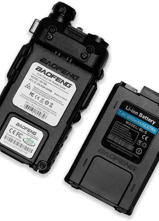 Baofeng UV-5R Two Way Radio Dual Band 144-148/420-450Mhz Walkie Talkie 1800mAh Li-ion Battery(Black)