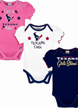 Gerber NFL Baby-Girls NFL Team 3 Pack Short Sleeve Onesie Bodysuit