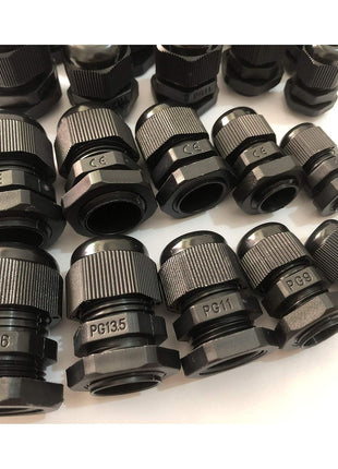 20pcs Cable Gland Waterproof Adjustable 3-13mm Cable Connectors PG7 PG9 PG11 PG13.5 PG16 Plastic Cable Gland Joints Wire Protectors