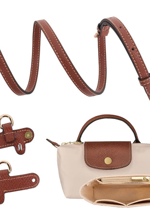 2Sets Shoulder Strap for Longchamp Bag Women, Purse Organizer, No-Punch Length Adjustable Leather Replacement Strap