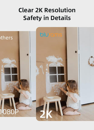Security Camera 2K, blurams Baby Monitor Dog Camera 360-degree for Home Security w/Smart Motion Tracking, Phone App, IR Night Vision, Siren, Works with Alexa & Google Assistant & IFTTT, 2-Way Audio