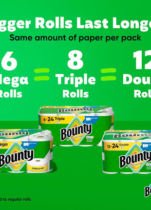 Bounty Select A Size Paper Towels, White, 8 Triple Rolls = 24 Regular Rolls