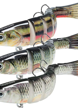 TRUSCEND Easy Catch Swimmax with BKK Hooks, Magic Noisy Wiggling and Vibrating Actions for More Bites, Lifelike Fishing Lures for Bass Trout Walleye Crappie, Strongest Dyneema Fiber Jointed Swimbaits