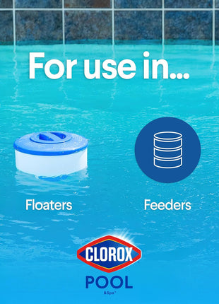 Clorox® Pool&SpaTM XtraBlue 1" Swimming Pool Chlorinating Tablets, Kills Bacteria & Stops Algae, Perfect for Small Pools (5 LB)