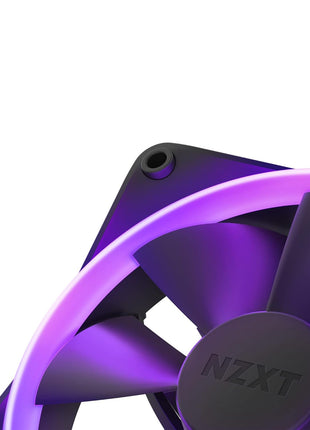 NZXT F120 RGB - 120mm PWM RGB PC Case Fan - Black | 120mm PWM RGB fan with advanced lighting customization and whisper-quiet cooling. CAM-compatible lighting.