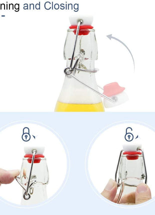 ZEBEIYU Swing Top Glass Bottles 8 oz with Airtight Lids for Home Brewing | 9 Pack Flip top glass bottle for Kombucha, Kefir,Vanilla Extract,Beer,Oil,Vinegar,Homemade Juices,Water,Soda,2nd Fermentation