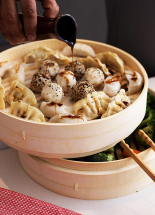 Joyce Chen 2-Tier Bamboo Steamer Baskets, 10-Inch