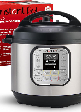 Instant Pot Duo 7-in-1 Mini Electric Pressure Cooker, Slow Rice Cooker, Steamer, Sauté, Yogurt Maker, Warmer & Sterilizer, Includes Free App with over 1900 Recipes, Stainless Steel, 3 Quart