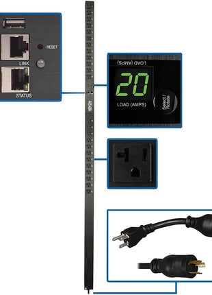 Tripp Lite PDU Monitored 1.9kW 120V 24 5-15/20R 20A LX Platform Interface 70in. Vertical 0URM Rack-Mount TAA (PDUMNV20LX)